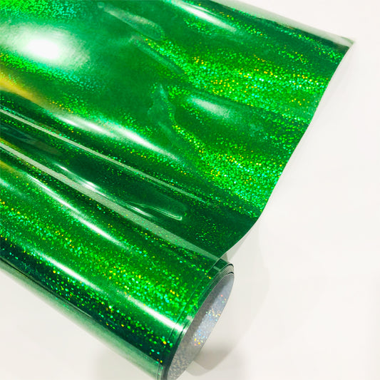 holographic sparkle green adhesive vinyl