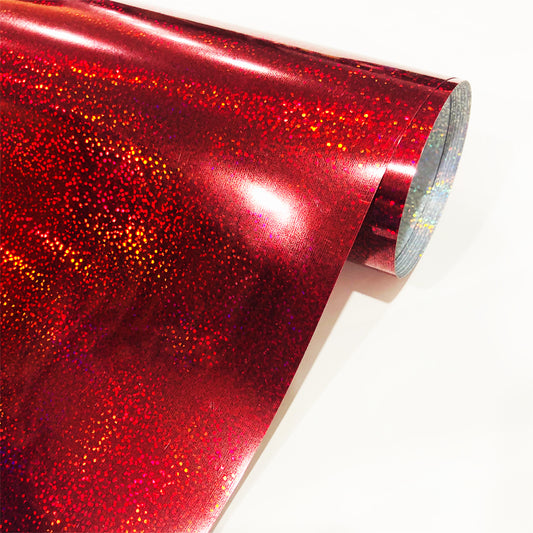 holographic sparkle red adhesive vinyl