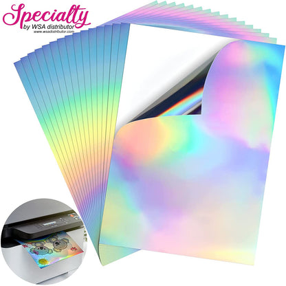 printable holographic vinyl sticker sheet waterproof