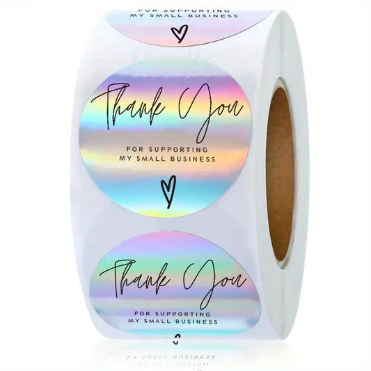 thank you stickers holographic