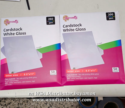 50 cardstocks white gloss inkjet two side printing