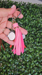 Sublimation Color Metal Alloy Keychain Leather Tassel Keychains