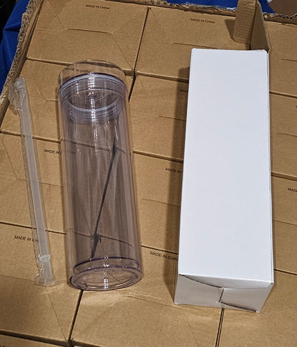 Skinny acrylic tumbler 16oz