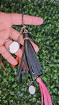 Sublimation Color Metal Alloy Keychain Leather Tassel Keychains