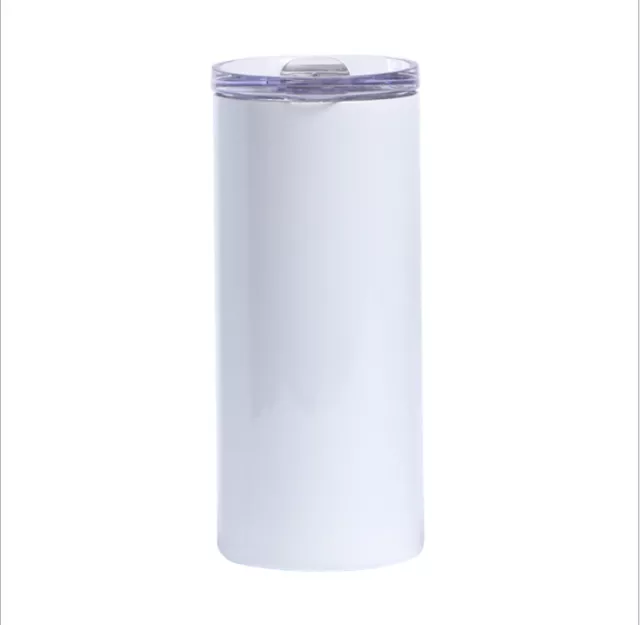 Sublimation skinny tumbler straight 15oz with metal straw