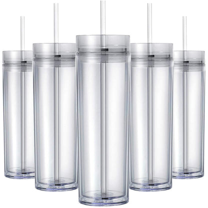 Skinny acrylic tumbler 16oz