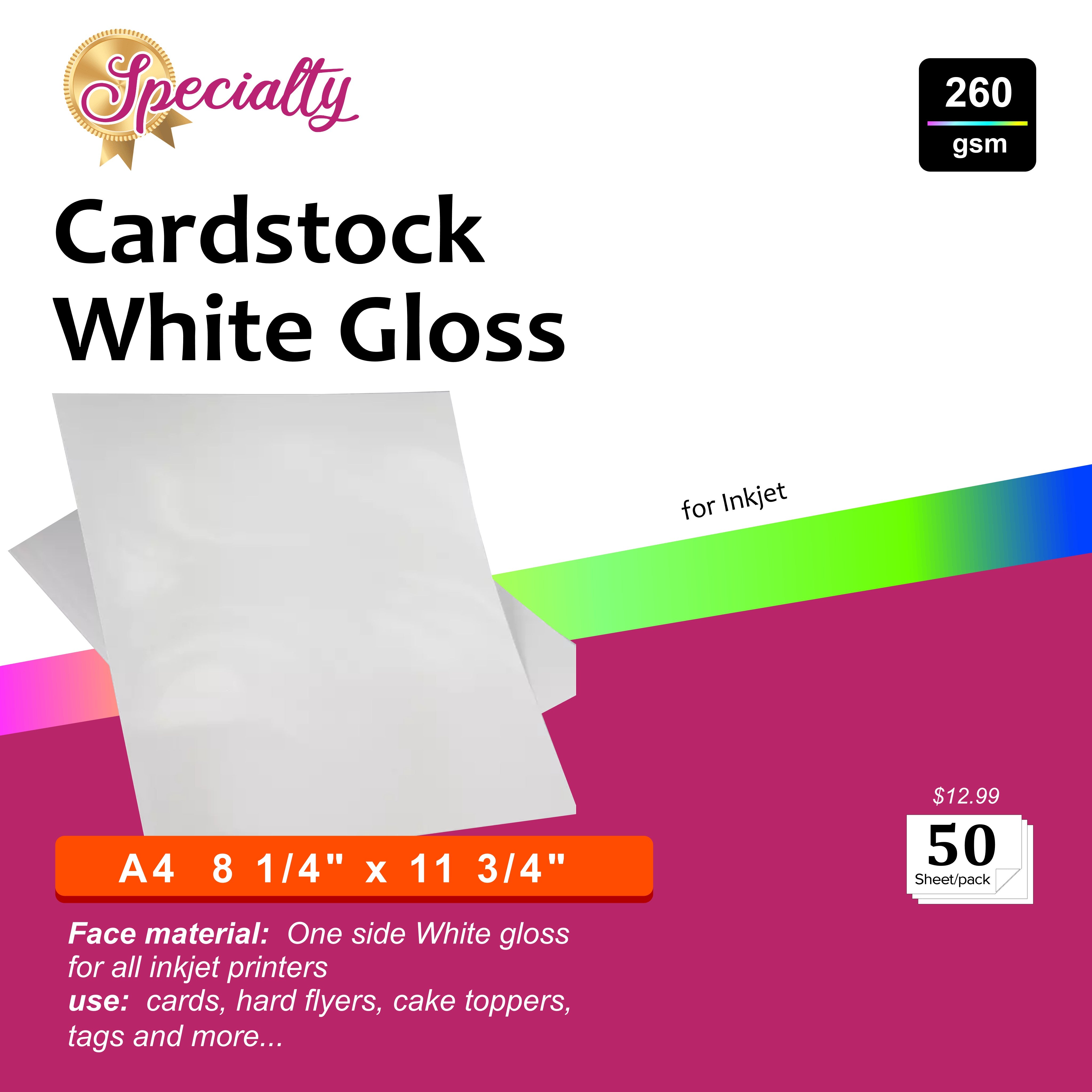 50 cardstocks white gloss inkjet two side printing – WSA DISTRIBUTOR