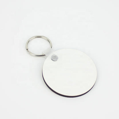 Sublimation circle MDF Blank Double-sided Keychains
