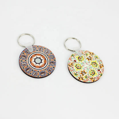 Sublimation circle MDF Blank Double-sided Keychains