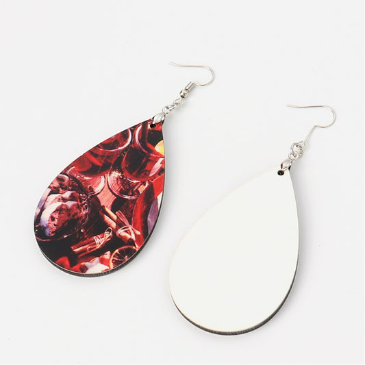 Sublimation MDF Earrings water drop shape