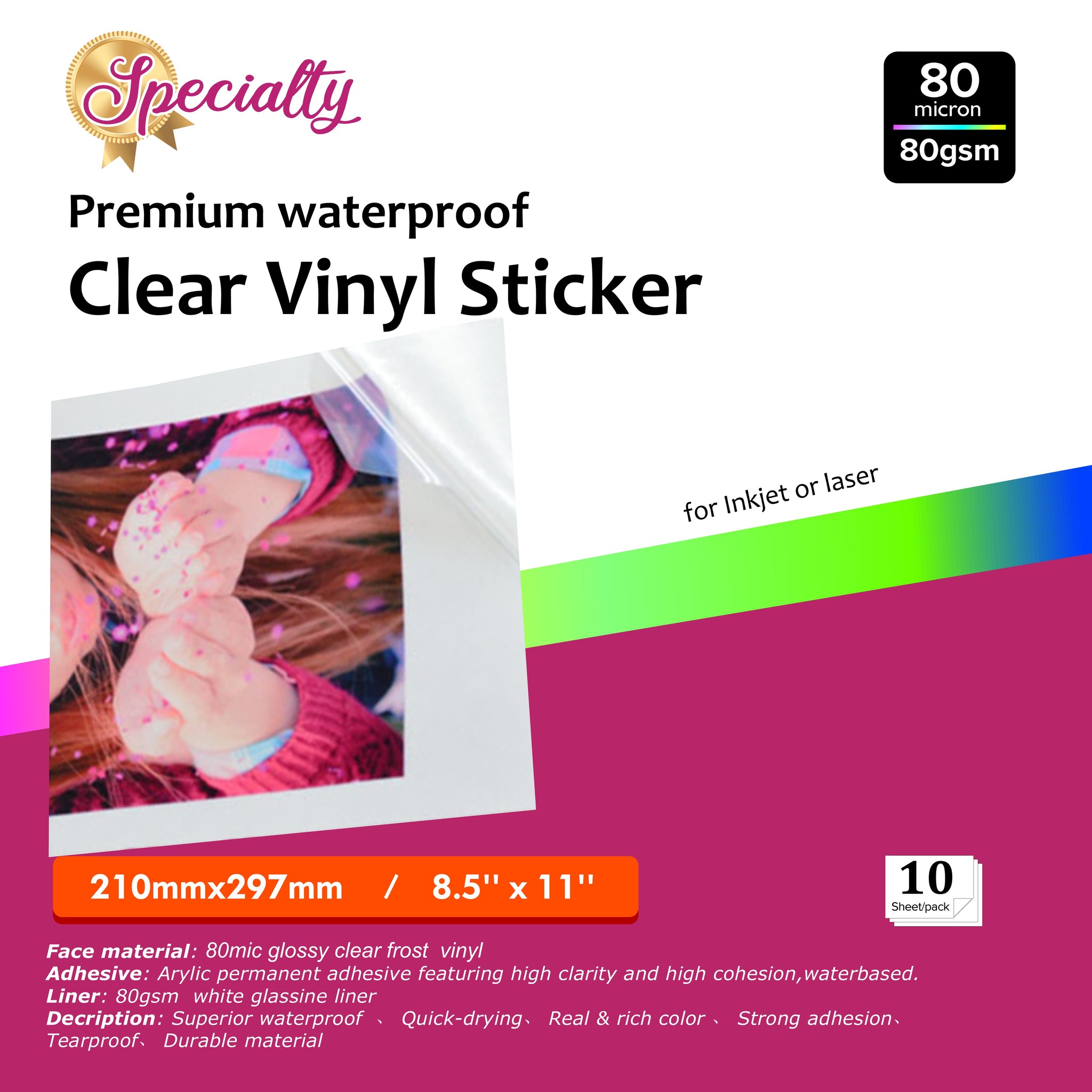 Printable clear vinyl sheets waterproof WSA DISTRIBUTOR